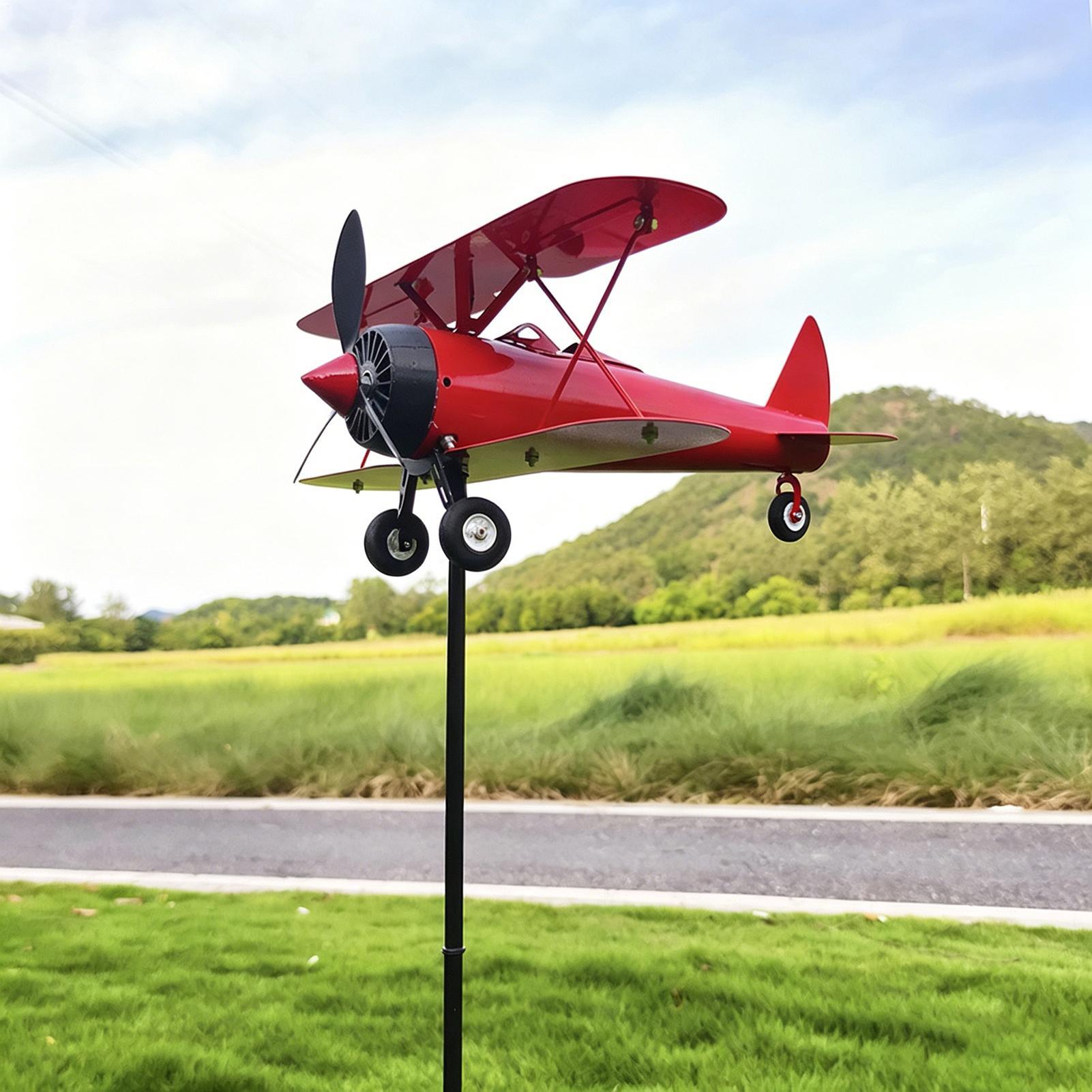 Anemometer Wind Speed - Airplane Weathervane Metal Windmill Wind Measuring