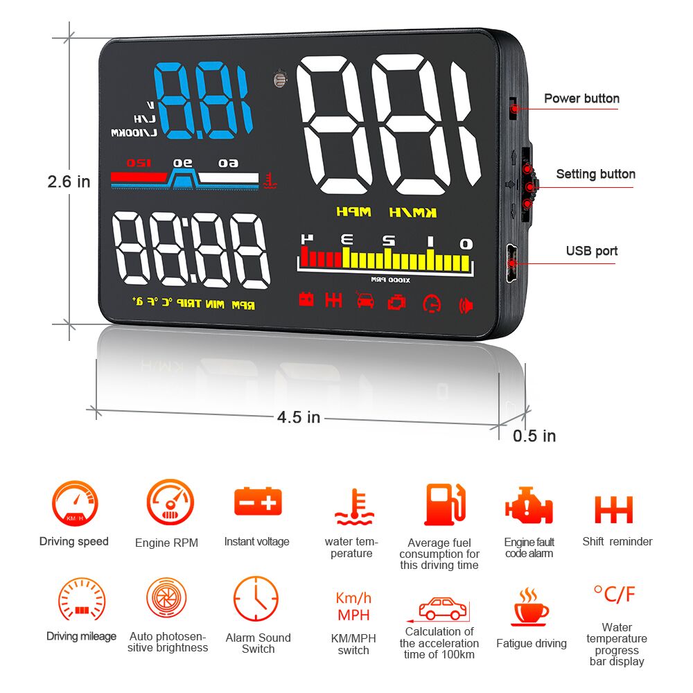 D5000 Digital OBD2 Car Windshi - đánh giá và giá Anemometer Wind Speed