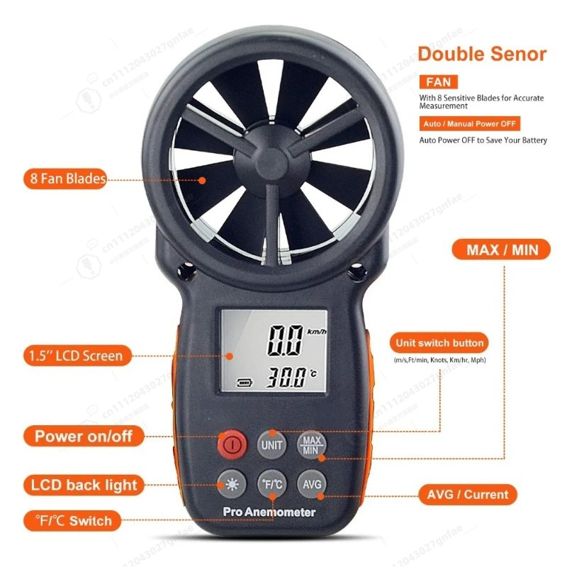 BT-100 Digital Anemometer Hand - đánh giá và giá Anemometer Wind Speed
