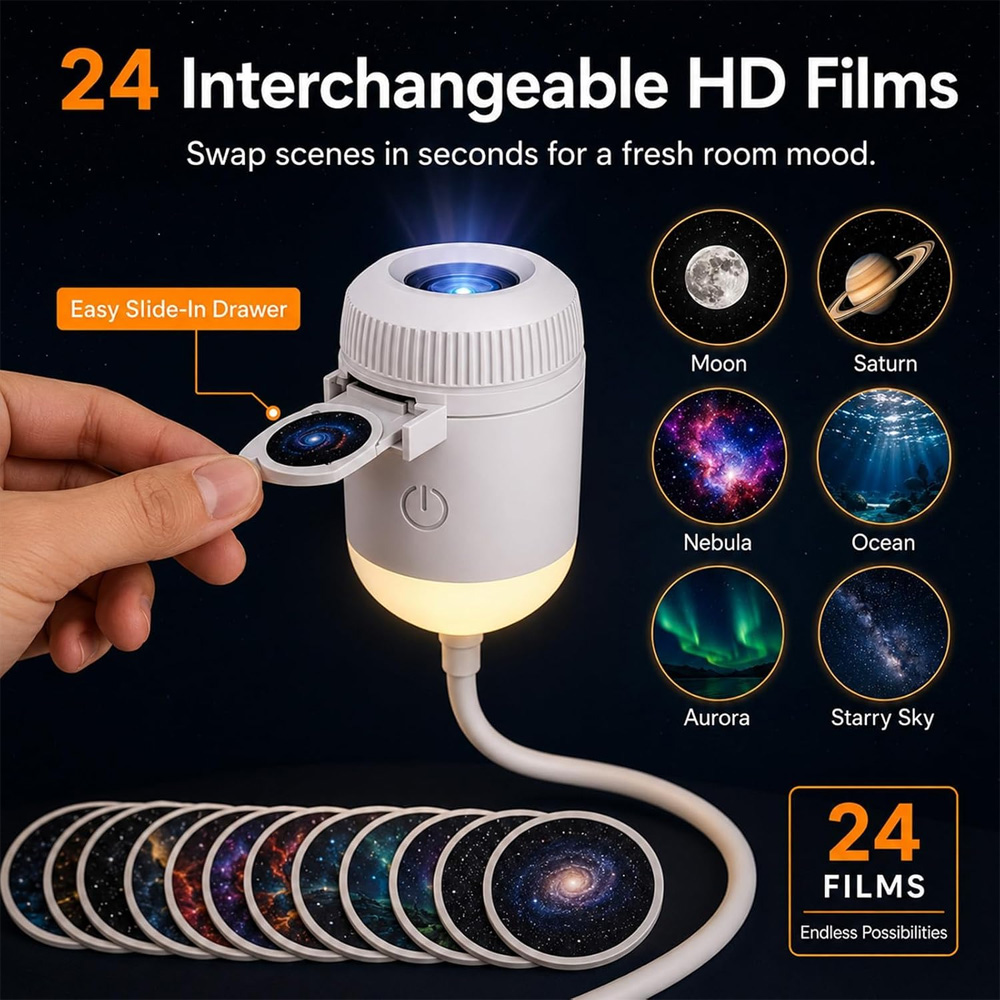 24 Slides Rotatable Galaxy Sta - đánh giá và giá Planetarium Projector Home