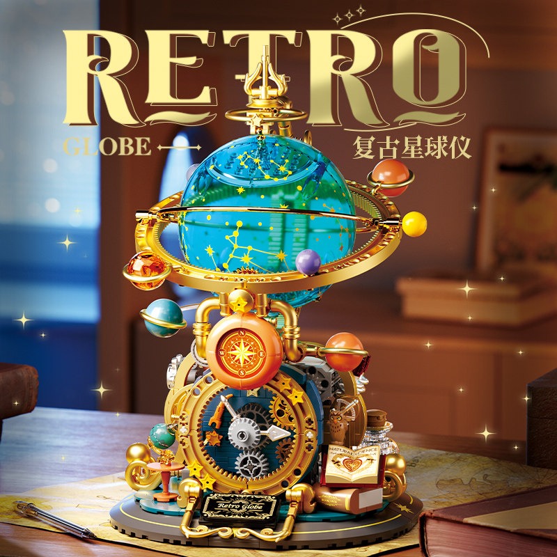Retro Rotating Earth Model Bui - đánh giá và giá Solar System Orrery