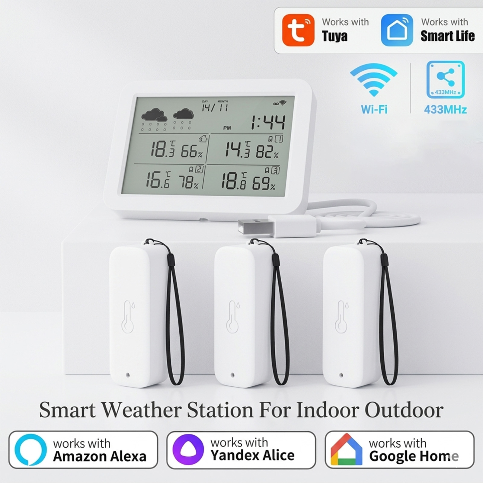 Tuya WiFi+RF433 Weather Statio - đánh giá và giá Weather Station Indoor